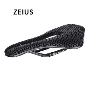 Bike Saddles ZEIUS Bicycle 3D Printing Saddle Carbon Fiber Rails Ultra light 174g Hollow Comfortable Road MTB Honeycomb Cushion 230621