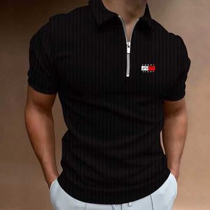 Men's T-Shirts Men's Polo shirt fashionable in stripes with loose flap buttons summer men's short sleeve narrow figure breathable routine Polo work