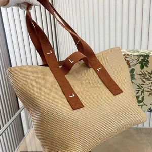 New Product L Letter Beach Bag Women Basket Bags Woven Designers Handbags Fashion Large Shoulder Shopping Bags Woman Straw Holiday Casual Tote Bag Purse 230411