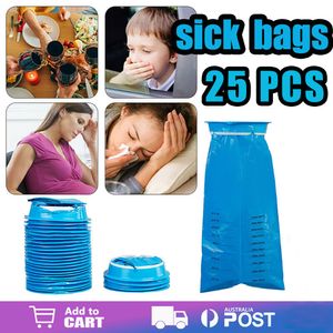 Trash Bags 25 Pack Vomit Disposable Travel Car Airplane Motion Sickness Nausea Bag Drop 230621