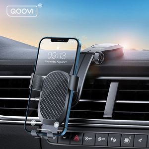 QOOVI Car Phone Holder Cell Phone Stand Smartphone Mount Gravity No Magnetic Support For iPhone 14 13 12 X Xiaomi Samsung Huawei