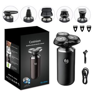 Elektriska rakare 6 i 1 män Grooming Kit Wet Dry Electric Shaver Beard Nose Hair Trimmer Electric Razor Rechargeble Bald Head Shaving Machine 230621