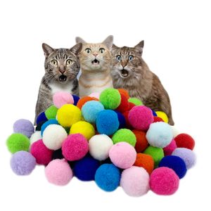 24 peças 48 peças bola de pelúcia elástica para gatos, brinquedos interativos para gatos, bolas de pelúcia coloridas para gatos engraçados, mastigar, gatinho, dropshipping