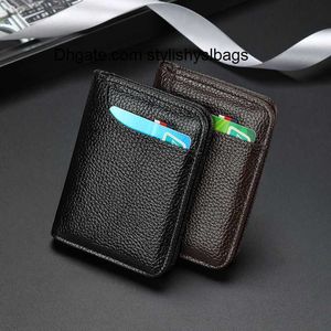 Etui na karty Męskie etui na karty Cienki mini portfel Torba do przechowywania kart Unisex Znakomity Pu Portmonetka Blokowanie Rfid Karta bankowa Etui do przechowywania gotówki