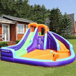 Inflatable Water Slide Near Me Water Park with Blower Water Cannon Splashing Gun Playhouse for Kids Summer Indoor Outdoor Play Fun Small Toys Birthday Party Gifts