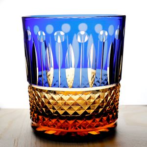 France Saint Luxury Goods Diamond Cut Crystal Wine Glass Manual Carve Amber Whiskey Cup XO Tumbler Brandy Snifter Wood Gift Box