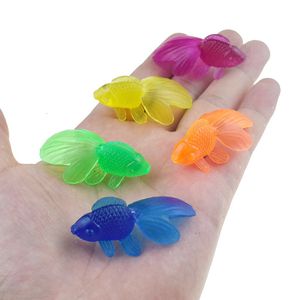 Garden Decorations 10Pcslot Colorful Simulation Goldfish Model Soft Rubber Gold Fish Small Kids Toy Plastic Gift Toys For 230621