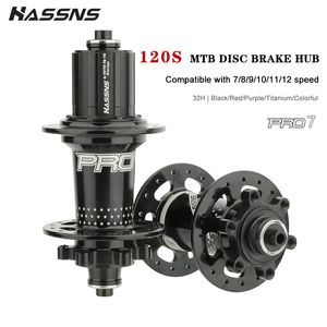 Bike Groupsets HASSNS PRO7 Mountain Freehub 32H Cube 120Sound 6 Pawls Hub for SHIMANO HG Mtb 32 Furos 12v Ratchet 230621