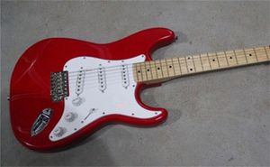 Nuovo arrivo di alta qualità rosso nero chitarra elettrica corpo in tiglio manico in acero hardware cromato