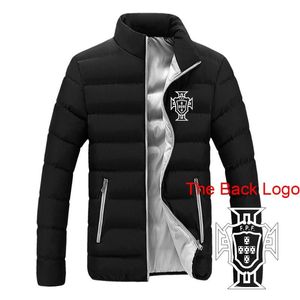 Hoodies Masculinos Camisolas Futebolista Masculino Portugal Moda Casual Quente Ao Ar Livre Casacos Engrossar Gola Alta Jaquetas de Algodão Zíper