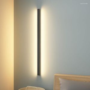 Lampade da parete Lampada lunga minimalista moderna Nordic Led Sconce Light Fixtures Soggiorno Camera da letto Comodino Indoor Home Art Decor