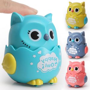 Pet Toys Cute Owl Shaped Press Mechanical Gliding Funny Cat Toy Classic Wind Up Toys For Small Midum Puppy Cat Dogs Plastic Present