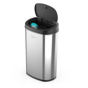 Waste Bins Mainstays 50L Motion Sensor Stainless Steel Garbage Can Smart Kitchen Trash Can 230621