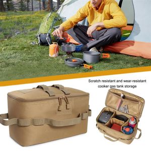 Camp Kitchen Outdoor Camping Gas Tank Storage Bag Borsa per chiodi a terra di grande capacità Bombola di gas Kit di pentole da picnic Organizer Forniture da cucina 230621