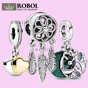 925 Sterling Silver Charms för smycken för Pandora -pärlor DIY -smycken Utsökta smycken Enkel och mångsidig grossistlåda T1902