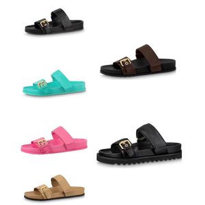 Luxurys Tasarımcı Sandal Sandal Slaytlar Terlik Köpük Runners Kadın Kauçuk Deri Slide Sandal Elbise Ayakkabı Kamaları Sandal Plaj Dikenleri Lüks Yaz Platformu