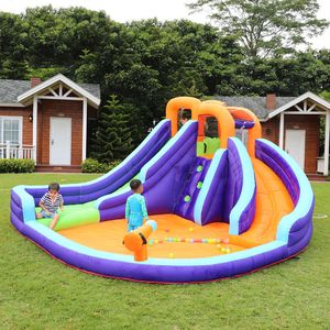 Idéias de slides de água no quintal Parque inflável de toboágica inflável com sopramento de soprador de piscina Playhouse de armas para crianças de verão ao ar livre brinca divertida brinquedos de festa de aniversário brinquedos brinquedos