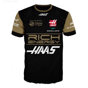 Erkek Tişörtleri Yaz 2023 F1 Haas Team Casual Sports Plus Nefes Alabilir Crewneck Kısa Kollu Dış Mekan Extreme T-Shirt