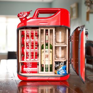 Jerry Can Mini Bar - Gasoline Barrel Design Wine Cabinet, Unique Father's Day Gift, Portable Minibar for Men