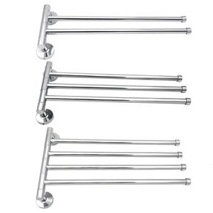 Towel Racks Stainless Steel Swivel 2 3 4 l Towel Bar Towel Holder Bar Rail Hanger Rack Wall Mounted For Bathroom Kitchen Accessory 230621