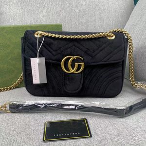 Najwyższej jakości kobiety łańcuchowe torby na ramieniu Crossbody Lady Tourse GG Messenger Velvet Bag Designer torebki Portfel
