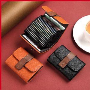 Stylish and Exquisite Small Purse Card Bag Women's Color Contrast Simple Buckle 2023 New Organ Multi Card Slot Bank Cover Zero Wallet Integration leather money clips
