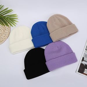 Gorros outono inverno casual gorro grosso de tricô térmico