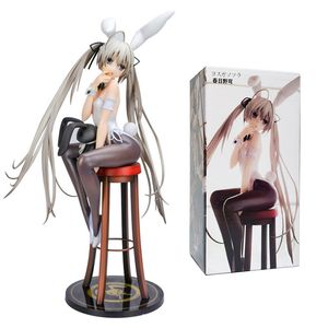 Dekorativa föremål Figurer Anime Roll Kasugano Sora Figure Rabbit Girl Black Silk Sexig Model Toy Gift 17cm Action Doll Pressing Instant Noodles 230621