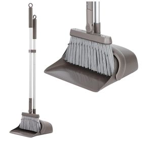 Метлы DustPans Jekayla Broom и Dustpan, установленные для дома с 54 дюймом, в вертикальной ручке, легкая пыльная кастрюля Комбо кухонная комната O 230621