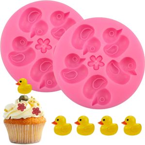 Duck Silicone Molds,5 Cavity Duck Fondant Mold,Food Grade Silicone Molds for Candy, Cake Decoration,Jewelry Making,Polymer Clay 122635