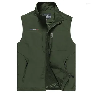 Gilet da uomo Gilet classico multitasche da uomo Gilet senza maniche Canotta da lavoro solida primavera sottile Giacca estiva Pographer