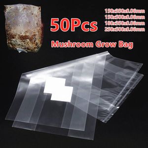 Planters Pots 4 أحجام 50 PCS PVC Mushroom Spawn Grow Bag الركيزة عالية درجة الحرارة قبل الختم القابلة للختم لوازم الفطر الفطريات النمو 230621