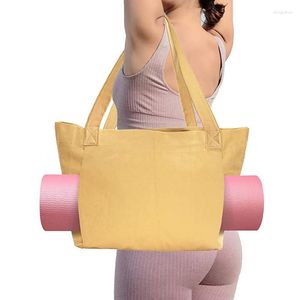 Utomhusväskor Sport för Yoga Mat Women's Weekend Handbag Fitness Accessories Training Axel Packing Feminina Tote Bolsas Travel Gym