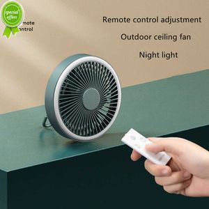 Novo ventilador de teto pequeno de controle remoto com luz grande vento silencioso portátil rede mosquiteira acampamento ao ar livre recarregável mini ventilador