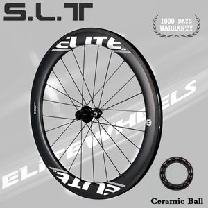 Bike Wheels Elite Wheels Slt Road Carbon Aero A1 Hamurek RA18 Ceramiczny łożyska Połowa piasty 1423 Rurowe klinker bez tniet bez tniet