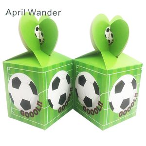 Present Wrap 6pcslot Lovely Football Candy Box för fotboll Birthday Party Decoration Kids Favors Football Party Papperspåse Supplies 230621