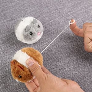 Brinquedos engraçados para gatos Linhas de puxar ratos de pelúcia que movem ratos falsos Mecânicos Pequenos ratos gordos lutam gatos Suprimentos para animais de estimação