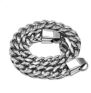 Stainless Steel Cuban Chain Bracelet for Men Women Hip Hop 18K Gold Silver Thick Charm Bracelet Curb Link Chain Bracelets Fashion Hand Jewelry 21cm