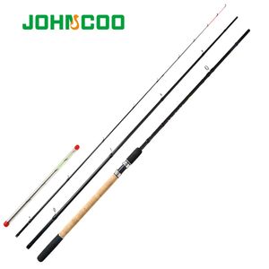 Varas giratórias JOHNCOO Feather 40T Carbon Light Weight Feeder Vara de pesca 36m 39m 3 seções com teste de pontas diferentes 90g 120g 150g 230621