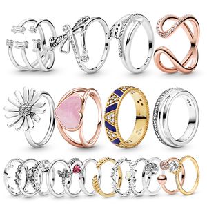 925 Sterling Silver Designer Ring Princess Jewelry Daisy Crown Star Ring Women's Memorial Jewelry Gift Free Delivery