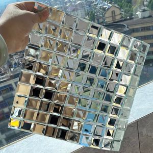 Bastelwerkzeuge Nordische Küchenwand Gold Kristall Glas Mosaikfliesen dekorative Fliesen Glas Mosaik Wandaufkleber KTV Dispaly Home Office Dekor 230621