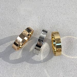 Pierścień miłości 3,6 mm cienki obrączka ślubna para złota platowana 18k designerka dla kobiety dla mężczyzny