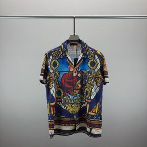 Camisa de diseñador para hombre, camisa informal de manga corta de verano con botones, camisa de bolos estampada, camiseta transpirable de estilo playero, ropa #315