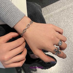 Projektant H Home Bracelets for Women Trendy punk styl spersonalizowany geometryczny studenckie rękodzieło Student Masowe Street Street Chic Sieć Czerwona Sto Set Set Hound Set With Dift Box