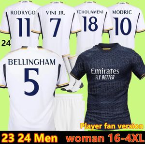 23 24 مشجعًا لاعبًا نسخة كرة قدم قمصان Benzema Real Madrids 2023 2024 Modric Camiseta Vini Jr Camavinga Tchouameni Football Shirt