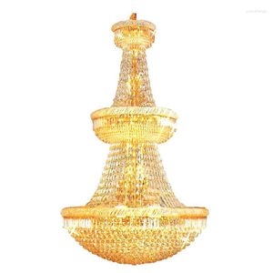 Chandeliers Large Foyer Crystal Chandelier Light Fixture Gold /Chrome Used In Villa El Duplex Buildings !