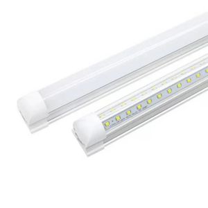 20 قطعة/لوت أنابيب LED 2FT 3ft 4ft 5ft 5ft 6ft 8ft 600mm 900mm 1200mm 1500mm 1800mm 2400mm AC85-265V T8 White Clear Silk Cover Dual V-Pontrated Single