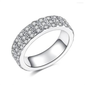 Obrączki ślubne Koreańskie proste zaręczynowe kryształ cyrkon dla kobiet srebrny kolor mody biżuteria 2023 Para panny młodej