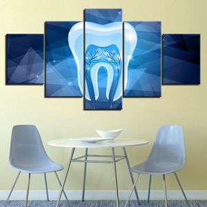 Resimler diş diş hekimi soyut sanat 5 panel tuval baskı poster duvar sanat ev dekor hd baskı resimleri çerçeveli 5 parça oda dekor 230621