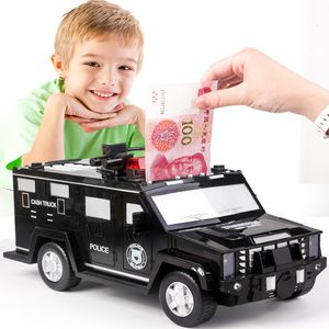 Novelty Items Piggy Bank ATM Fingerprint Password Cash Truck Car Money Box Safe For Money Coin Cash Bank Music Toy Gifts For Children Boy 230621